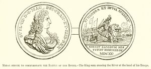 Medaille geslagen ter herdenking van de Slag aan de Boyne door English School