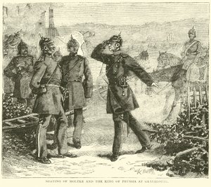 Ontmoeting van Moltke en de koning van Pruisen bij Gravelotte, augustus 1870