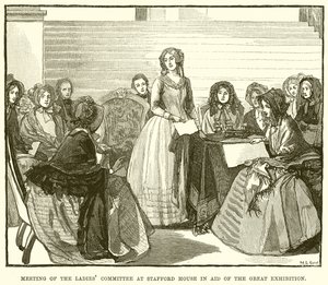 Vergadering van de Damescommissie in Stafford House ten behoeve van de Grote Tentoonstelling door English School