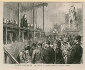 Gedenkstandbeeld voor wijlen de Graaf van Derby door English School