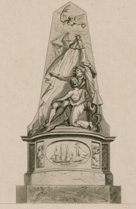 Gedenkteken voor Kapitein Edward Cooke, Westminster Abbey, Londen door English School