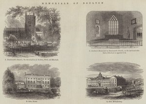 Gedenktekens van Boulton (gravure) door English School