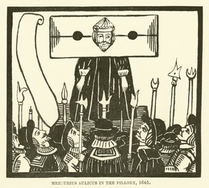 Mercurius Aulicus in de schandpaal, 1645 door English School
