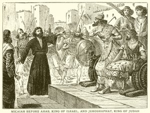 Micha voor Achab, koning van Israël, en Josafat, koning van Juda door English School