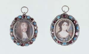 Miniaturen van Karel II en Catharina van Braganza door English School