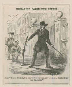 Oorzaak verwarren met gevolg; cartoon door English School