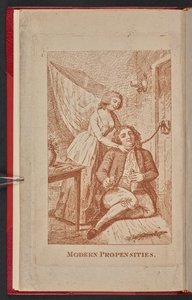 Pamfletomslag Modern Propensities 1791, met Susannah Hill en Frantisek Kotzwara (gravure)