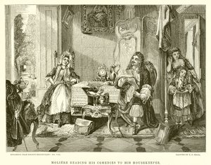 Molière leest zijn komedies voor aan zijn huishoudster