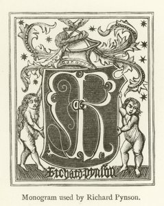 Monogram gebruikt door Richard Pynson door English School