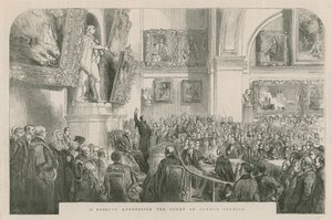 Monsieur Kossuth spreekt de Gemeenteraad toe door English School