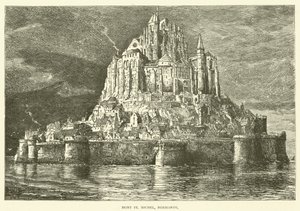 Mont St Michel, Normandië (gravure) door English School