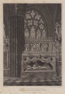 Monument van Bisschop Stapledon, oprichter van Exeter College, Oxford, in Exeter Cathedral door English School