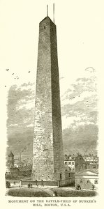 Monument op het Slagveld van Bunkers Hill, Boston, V.S.A. door English School