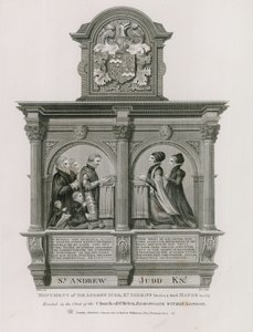 Monument voor Sir Andrew Judd, Sheriff en Burgemeester, in St Helens Bishopsgate, Londen door English School