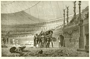 Morituri Salutamus.--Gladiatoren groeten de Keizer voor het gevecht door English School