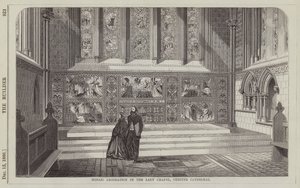 Mozaïekdecoratie in de Lady Chapel, Chester Cathedral (gravure) door English School