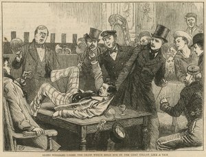 Moses kronkelt onder de greep die hem bij de kraag vasthield als een bankschroef