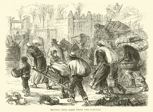 Verhuizen naar Parijs vanuit de buitenwijken, december 1870 door English School