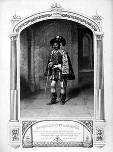 Mr Charles Pitt als Gloster, Act V Scene VI, in Henry VI (Part 3) door William Shakespeare, gegraveerd door Thomas Sherratt van een daguerreotype door Paine