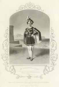 Meneer Couldock als Iago, Othello, Act II, scène I door English School