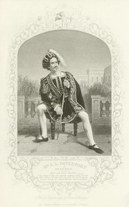 Meneer E L Davenport als Benedick, Veel Gedoe om Niets, Act II, scène iii