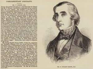 De heer G Poulett Scrope, MP (gravure) door English School