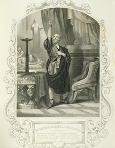 De heer George Bennett als Apemantus, Act I Scene 2, in Timon van Athene door William Shakespeare (1564-1616)