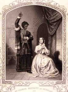 De Heer George Bennett als Othello en Mevrouw Jane Bennett als Desdemona, Act IV Scene 2, in Othello door William Shakespeare