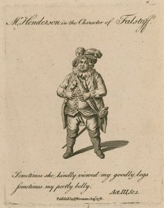 De heer Henderson in de rol van Falstaff door English School