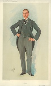 Mr Robert Armstrong Yerburgh, Chester, 28 april 1910, Vanity Fair cartoon door English School
