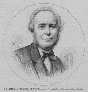 Mr Thomas Hayter Lewis, Professor van Architectuur, University College, Londen (gravure)