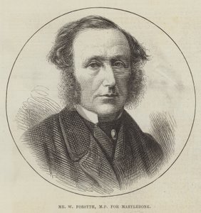 Mr W Forsyth, MP voor Marylebone (gravure)