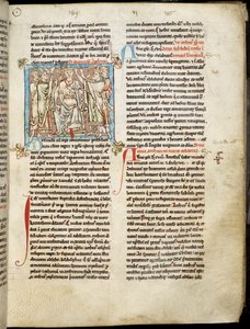 Ms 6712 (A.6.89) fol.53 Koning Arthur, miniatuur uit Flores Historiarum, door Matthew Paris, ca. 1250-52