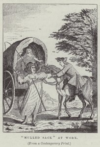 "Mulled sack" aan het werk (gravure) door English School
