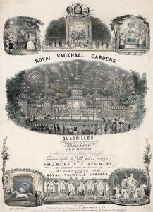 Muzikale partituur voor Royal Vauxhall Gardens Quadrilles door Charles F A Schmidt