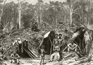 Inheems Aborigineskamp, ca. 1880, uit 