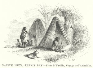 Native Huts, Jervis Bay (gravure) door English School