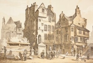 Netherbow House, Edinburgh zoals het was in 1843, uit 