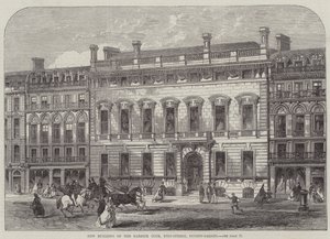 Nieuw gebouw van de Garrick Club, King-Street, Covent-Garden (gravure) door English School