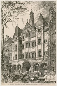 Nieuwe Kerk en Pastorie voor de Franse Protestantse Kerk, Londen door English School
