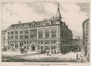 New Dock House Billiter Street, Londen EC, voor de East and West India Dock Company door English School