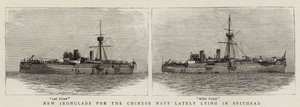 Nieuwe pantserschepen voor de Chinese marine onlangs liggend in Spithead (gravure) door English School