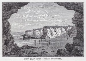 New Quay Sands, Noord-Cornwall (gravure)