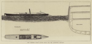 Nieuwe torpedo stoomlancering gebouwd voor de Argentijnse Republiek (gravure)