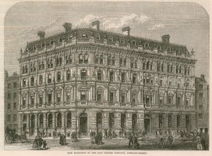 Nieuwe gebouwen van de City Offices Company, Lombard Street, Londen door English School