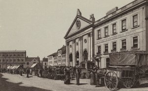 Newbury: Korenbeurs en markt (litho) door English School