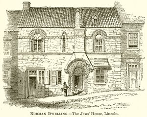 Normandische woning.--Het Jodenhuis, Lincoln door English School