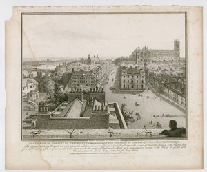 Noordelijk Uitzicht op de Stad Westminster vanaf het dak van het Banketgebouw, Whitehall door English School