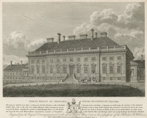 Noordkant van Bedford House, Bloomsbury Square, Londen door English School