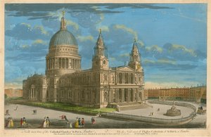 Noordwestelijk aanzicht van de kathedraal van St. Paul, Londen